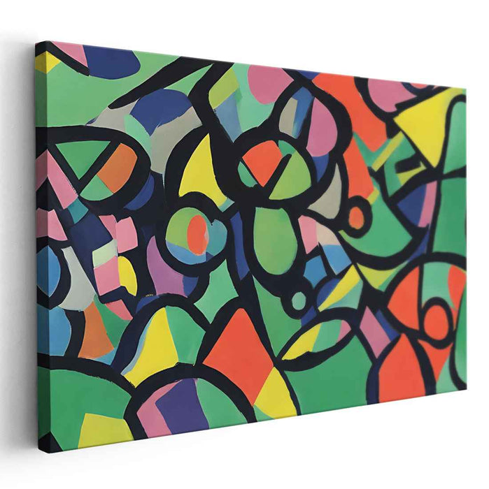 Infinite Mosaic Melodies: Abstract Expressionist Colorful Canvas Art Print