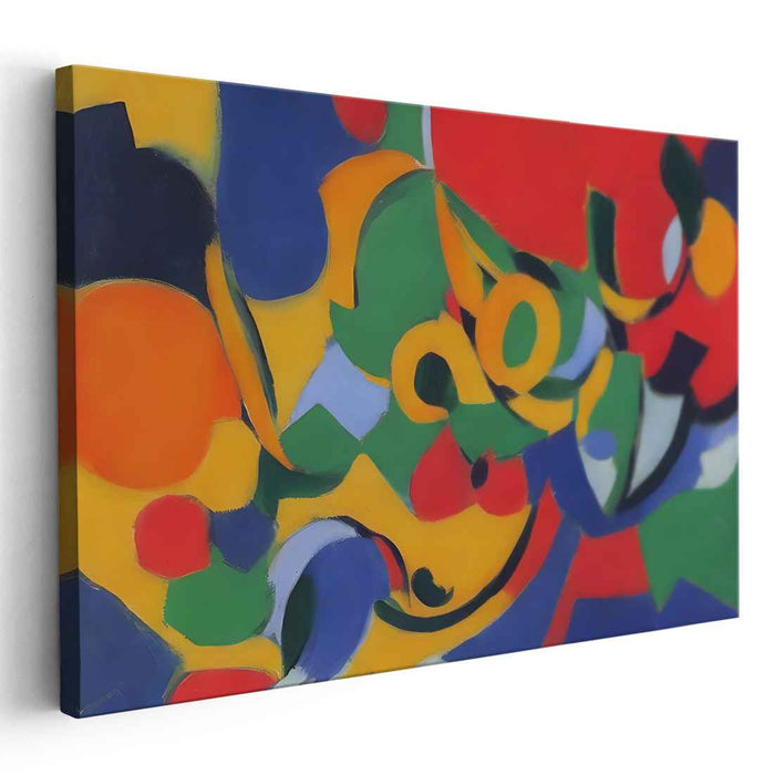 Colorful Rhapsody: Dynamic Abstract Expressionist Canvas Art
