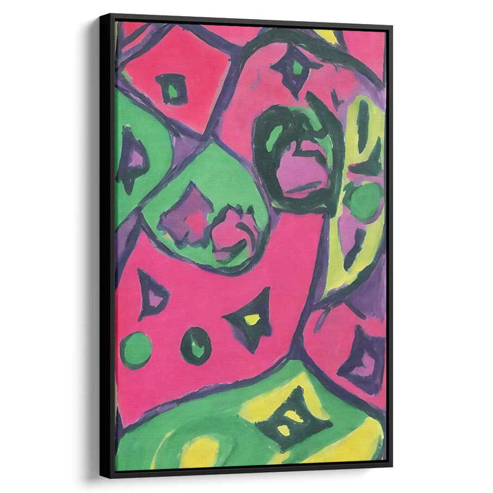 Chromatic Dance Abstraction: Abstract Expressionist Magenta and Green Canvas Art