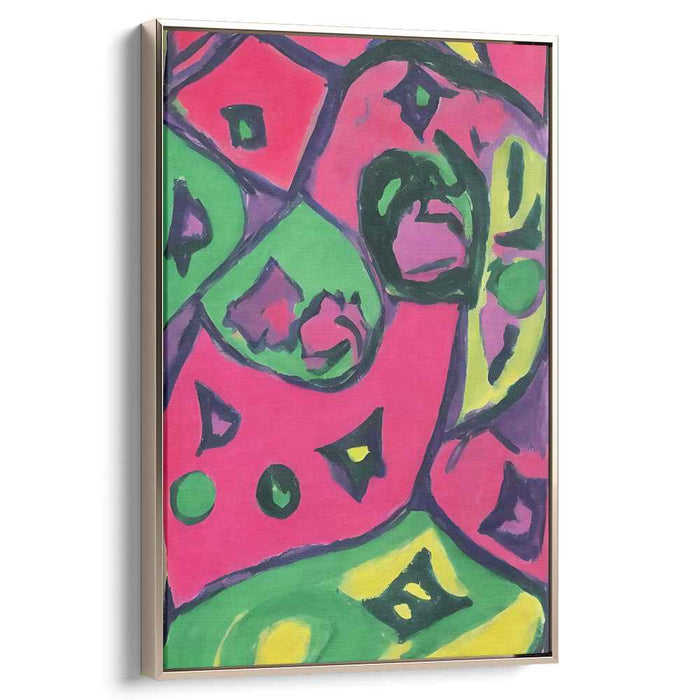 Chromatic Dance Abstraction: Abstract Expressionist Magenta and Green Canvas Art