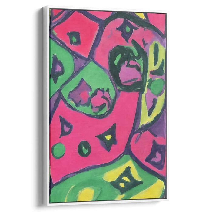 Chromatic Dance Abstraction: Abstract Expressionist Magenta and Green Canvas Art