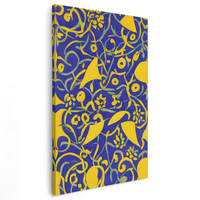 Unfolding Horizons: Abstract Blue and Yellow Canvas Art Print