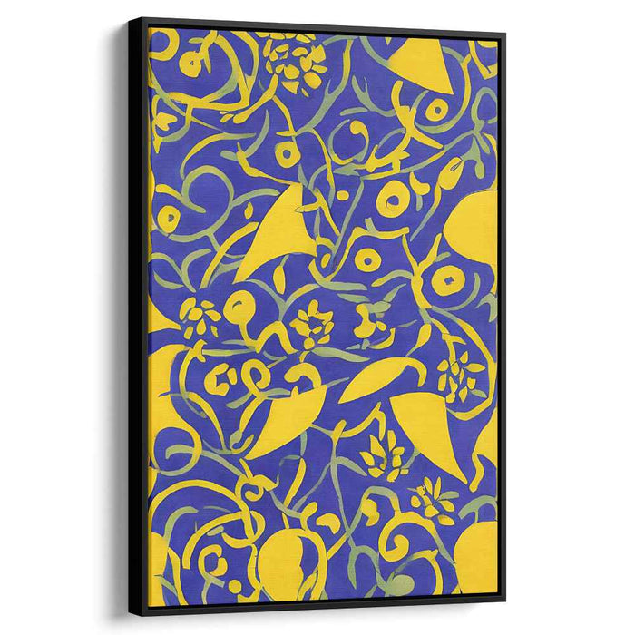 Unfolding Horizons: Abstract Blue and Yellow Canvas Art Print