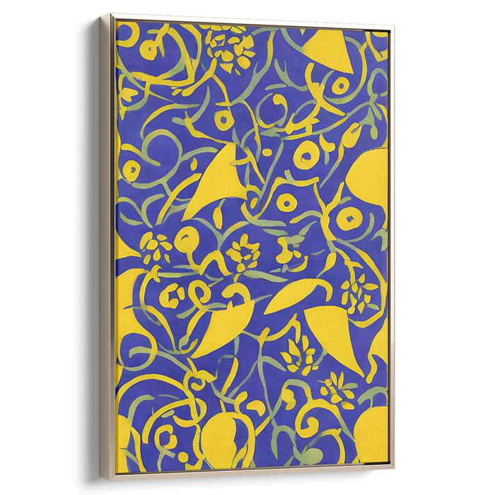 Unfolding Horizons: Abstract Blue and Yellow Canvas Art Print