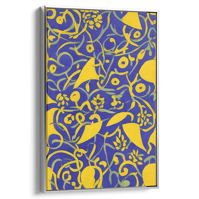 Unfolding Horizons: Abstract Blue and Yellow Canvas Art Print