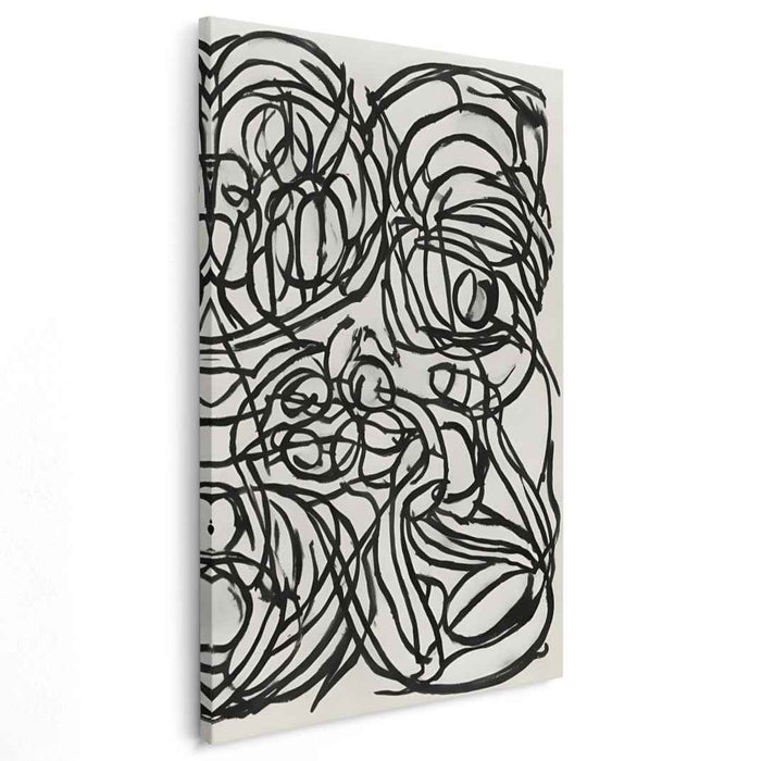 Whispers of Midnight Shades: Monochrome Abstract Expressionist Ink Art