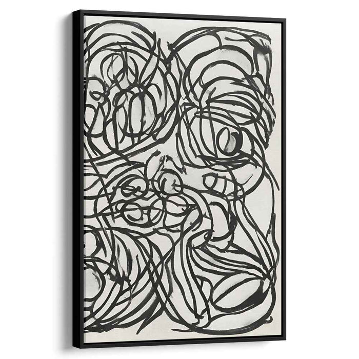 Whispers of Midnight Shades: Monochrome Abstract Expressionist Ink Art