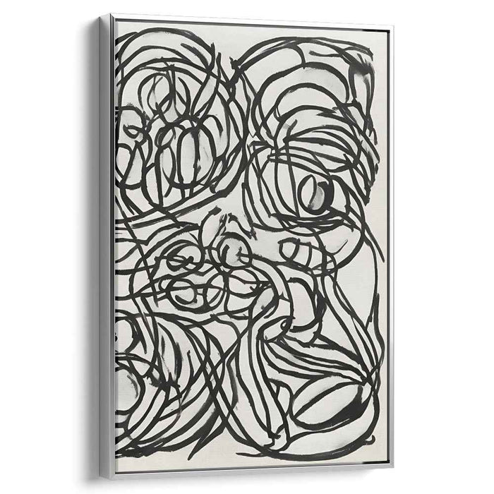 Whispers of Midnight Shades: Monochrome Abstract Expressionist Ink Art