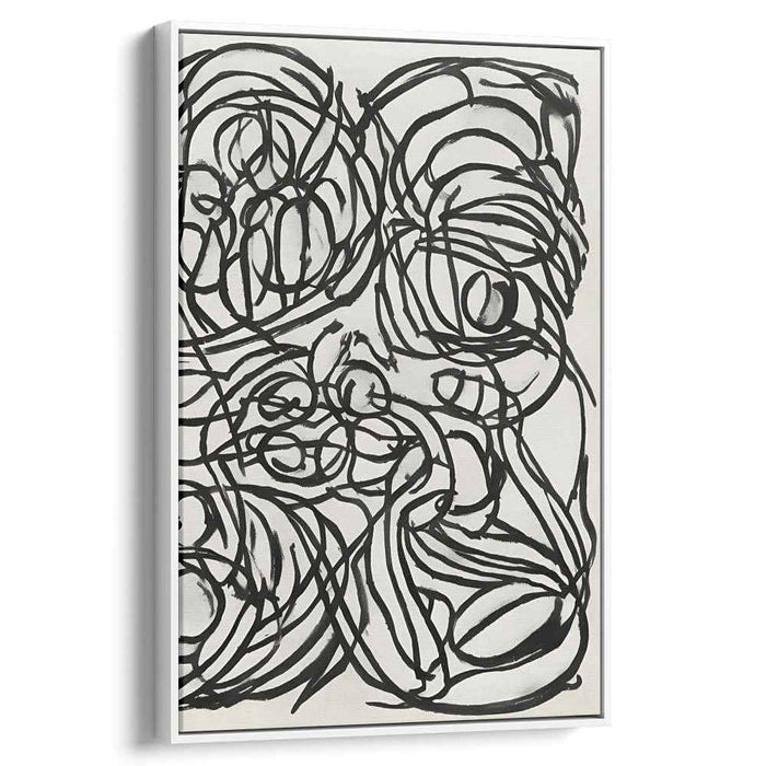 Whispers of Midnight Shades: Monochrome Abstract Expressionist Ink Art