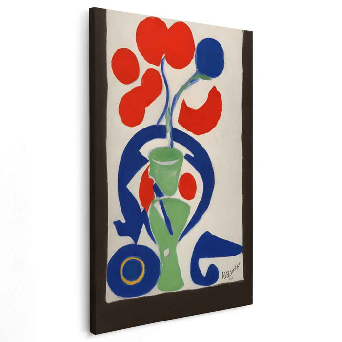Modernist Harmony: Bold Abstract Floral Still Life Canvas Art Print