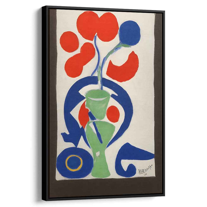 Modernist Harmony: Bold Abstract Floral Still Life Canvas Art Print