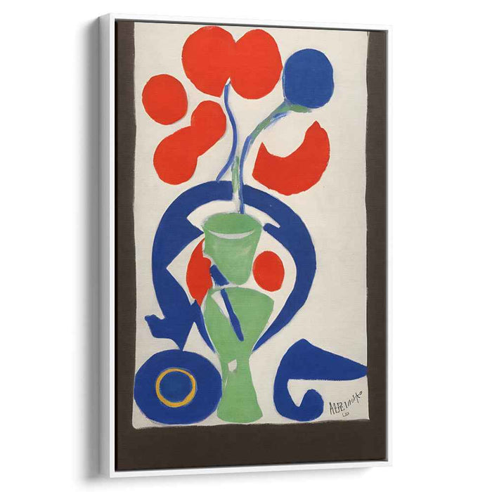 Modernist Harmony: Bold Abstract Floral Still Life Canvas Art Print