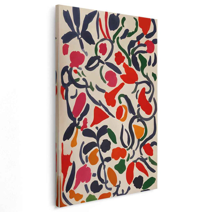 Garden of Vibrance: Abstract Floral Explosion Canvas Art Print