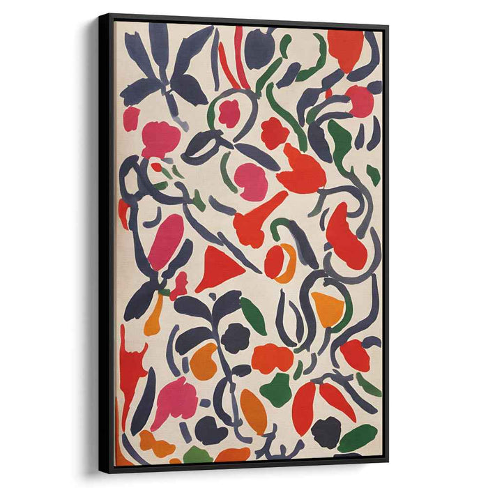 Garden of Vibrance: Abstract Floral Explosion Canvas Art Print