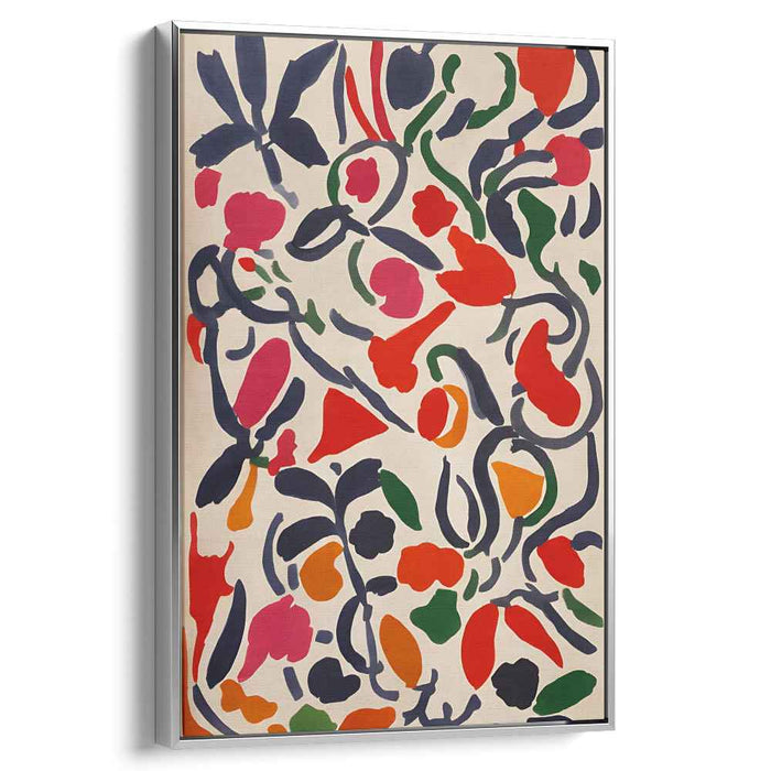 Garden of Vibrance: Abstract Floral Explosion Canvas Art Print