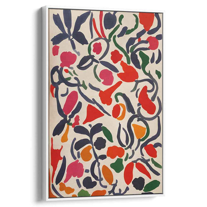 Garden of Vibrance: Abstract Floral Explosion Canvas Art Print