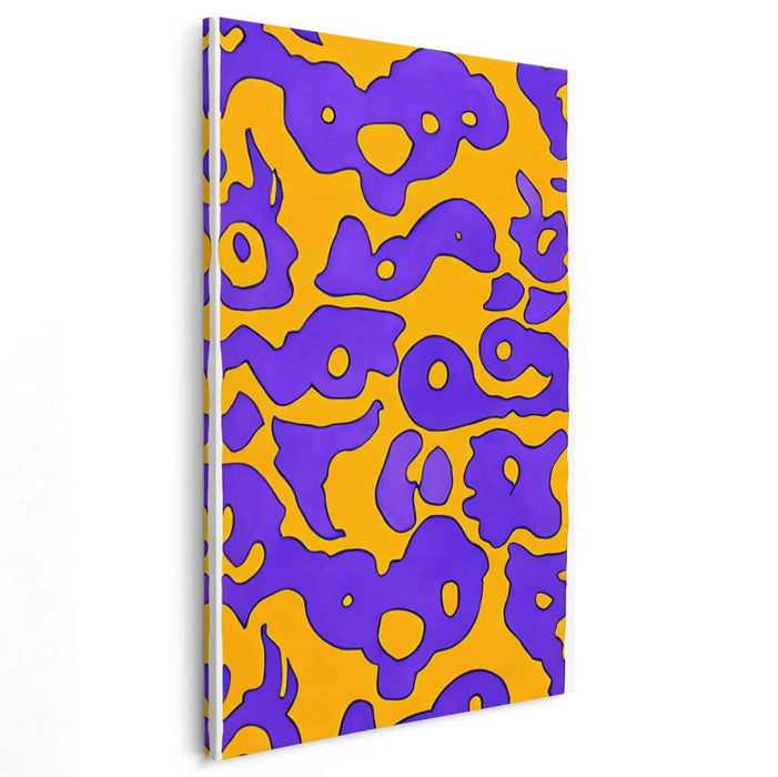 Purple Rhythms on Golden Hues: Modern Abstract Canvas Art