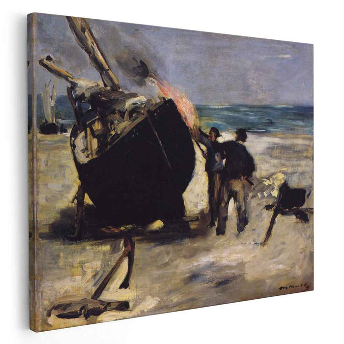 Tarring the Boat (1873) by Edouard Manet