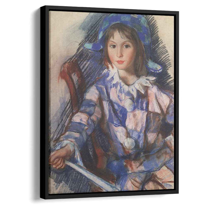 Tata portrait in the costume of Harlequin (1921) by Zinaida Serebriakova