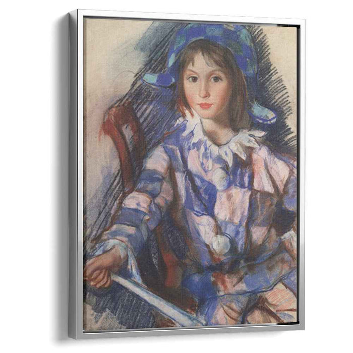 Tata portrait in the costume of Harlequin (1921) by Zinaida Serebriakova