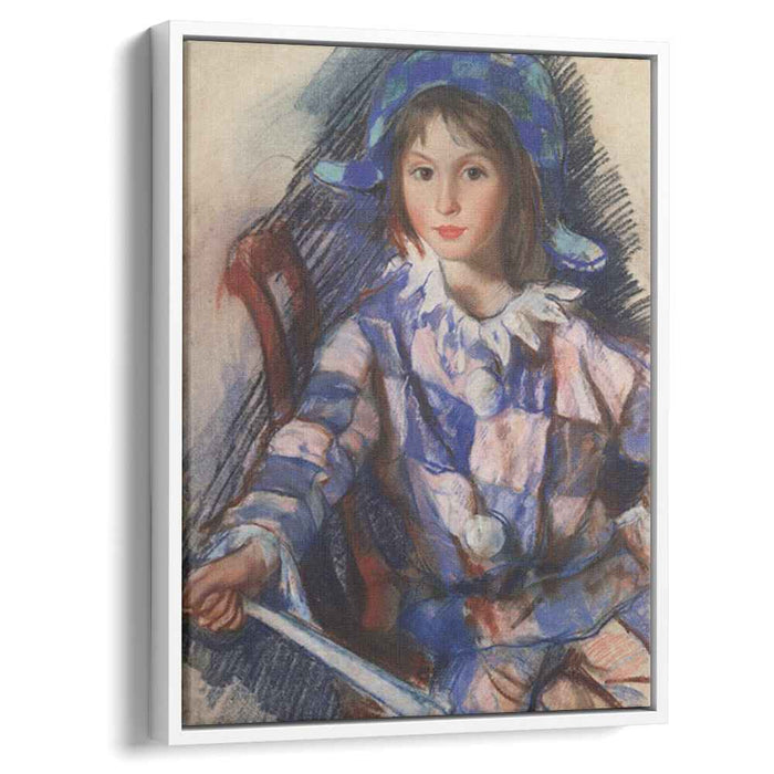 Tata portrait in the costume of Harlequin (1921) by Zinaida Serebriakova