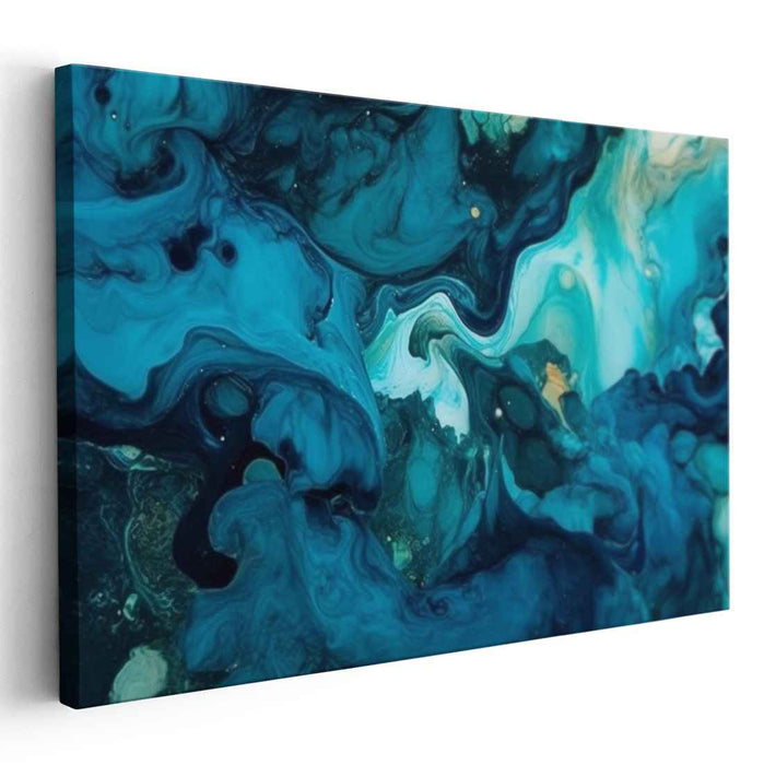 Teal and Mahogany Abstract Swirls #004