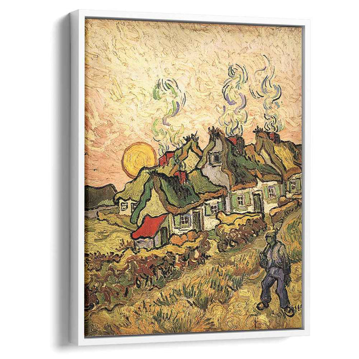 Thatched Cottages in the Sunshine Reminiscence of the North (1890) by Vincent van Gogh