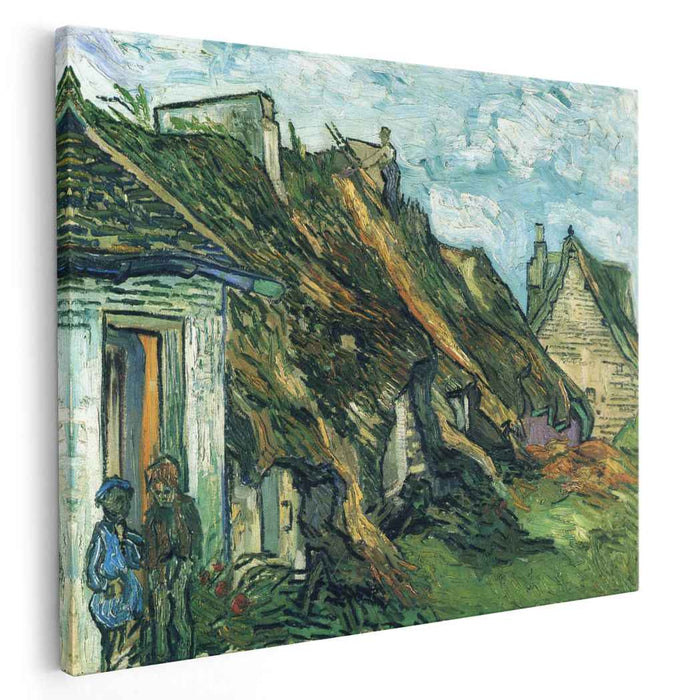 Thatched Sandstone Cottages in Chaponval (1890) by Vincent van Gogh