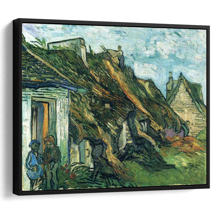 Thatched Sandstone Cottages in Chaponval (1890) by Vincent van Gogh