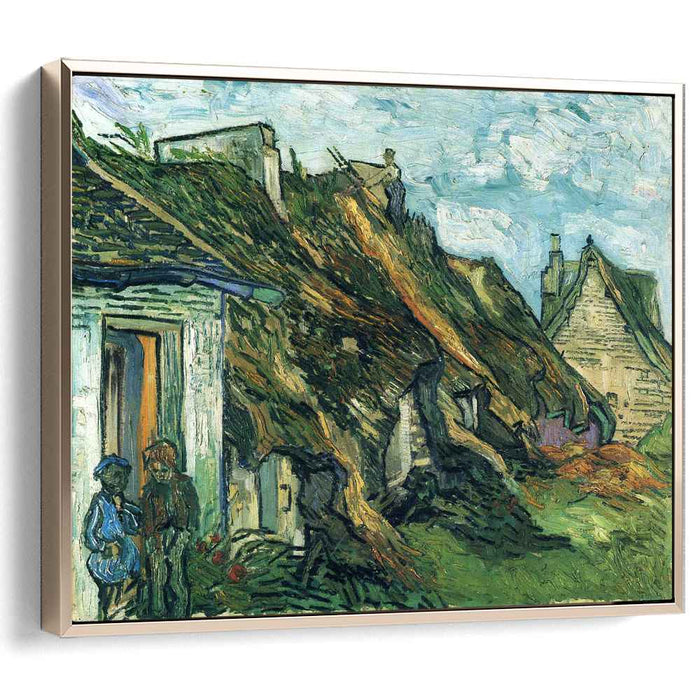 Thatched Sandstone Cottages in Chaponval (1890) by Vincent van Gogh