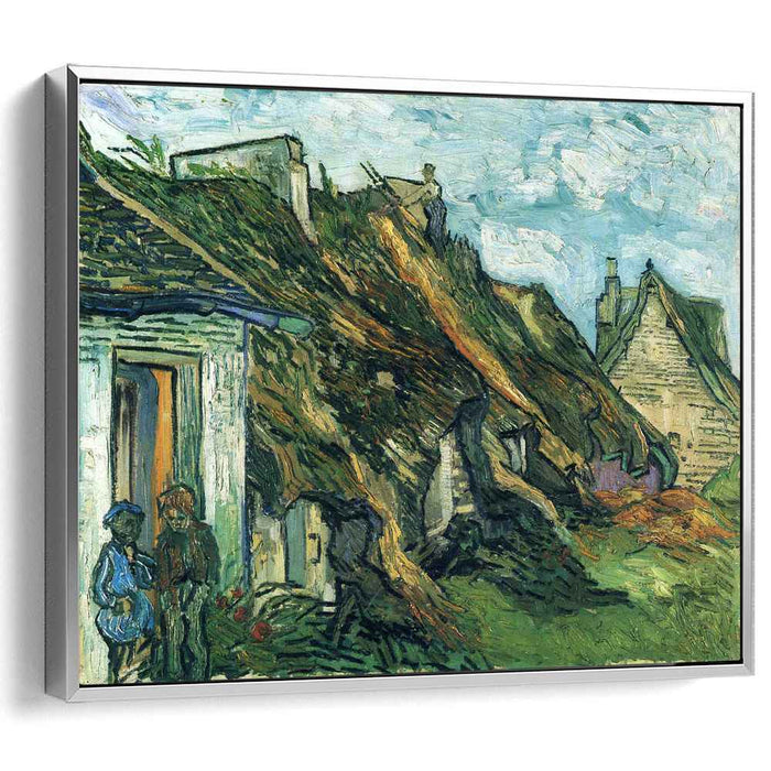 Thatched Sandstone Cottages in Chaponval (1890) by Vincent van Gogh