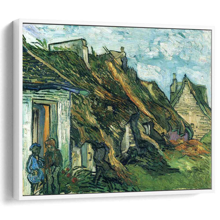 Thatched Sandstone Cottages in Chaponval (1890) by Vincent van Gogh