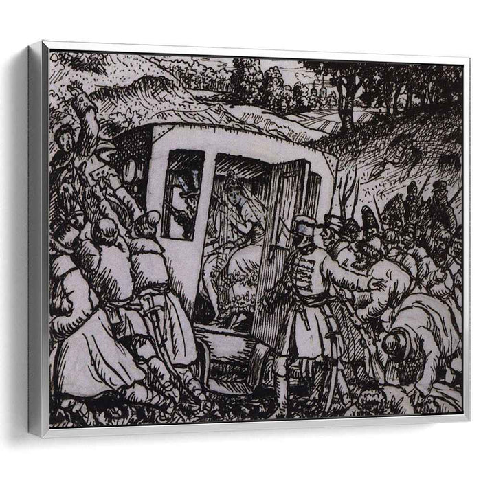 The attack on the wedding carriage (1919) by Boris Kustodiev