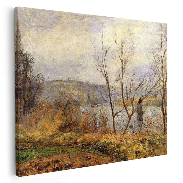 The Banks of the Oise, Pontoise (also known as Man Fishing) by Camille Pissarro