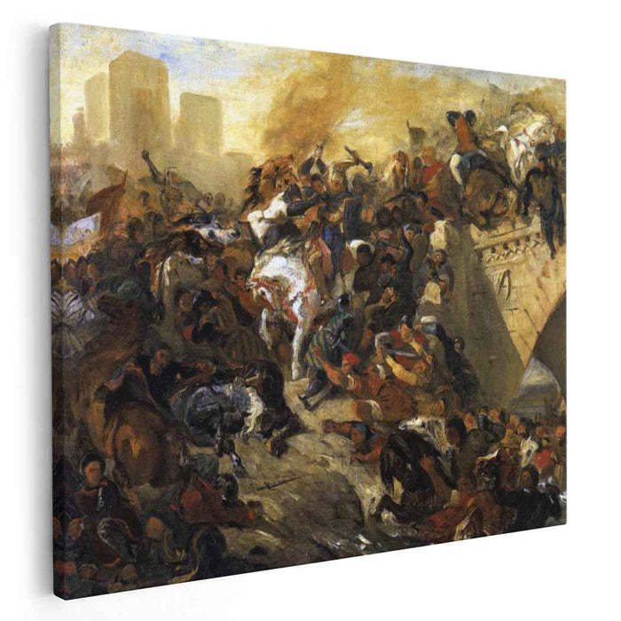 The Battle of Taillebourg - draft (1835) by Eugene Delacroix