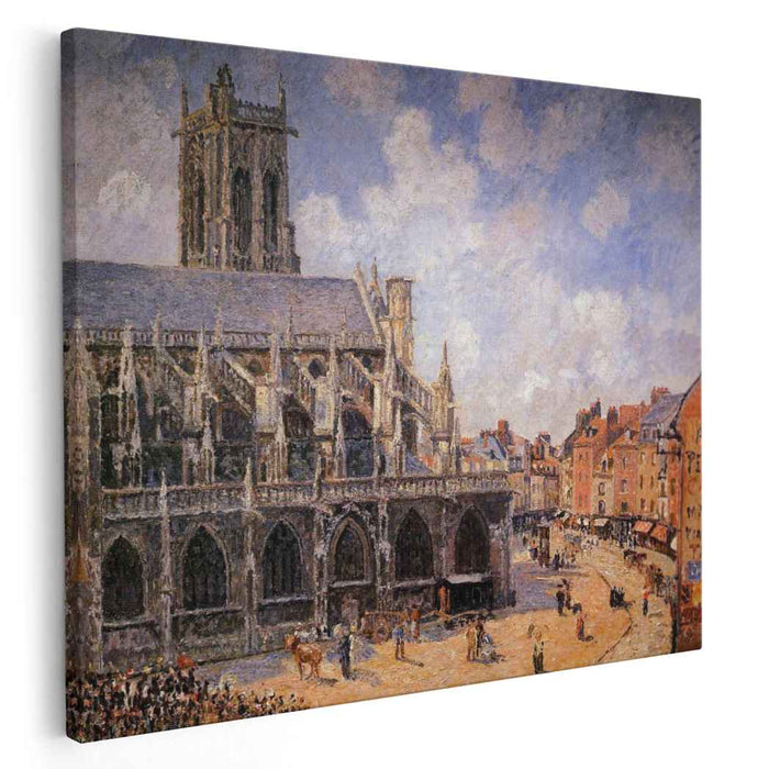 The Church of St Jacques in Dieppe, Morning Sun by Camille Pissarro
