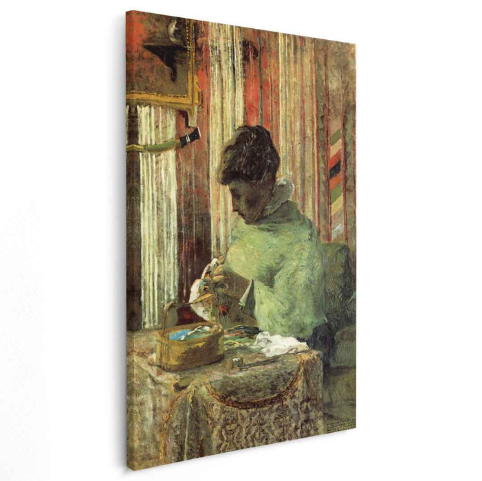 The embroiderer or Mette Gauguin (1878) by Paul Gauguin