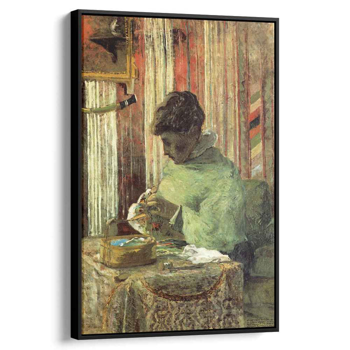 The embroiderer or Mette Gauguin (1878) by Paul Gauguin