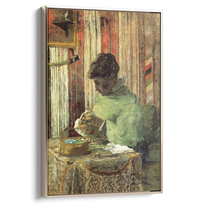 The embroiderer or Mette Gauguin (1878) by Paul Gauguin