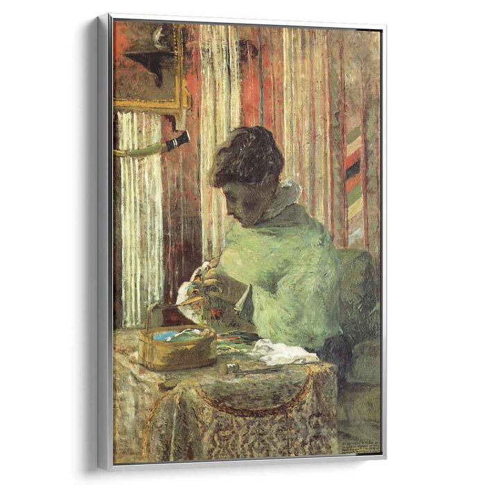 The embroiderer or Mette Gauguin (1878) by Paul Gauguin