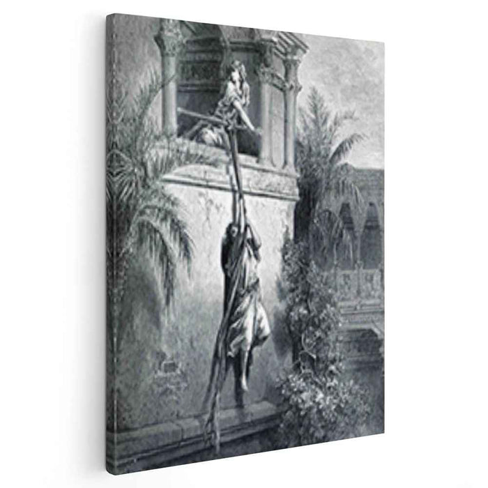 The Escape of David through the Window (1866) by Gustave Dore
