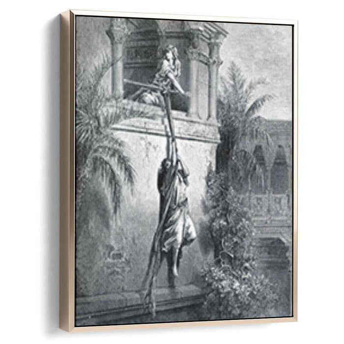 The Escape of David through the Window (1866) by Gustave Dore