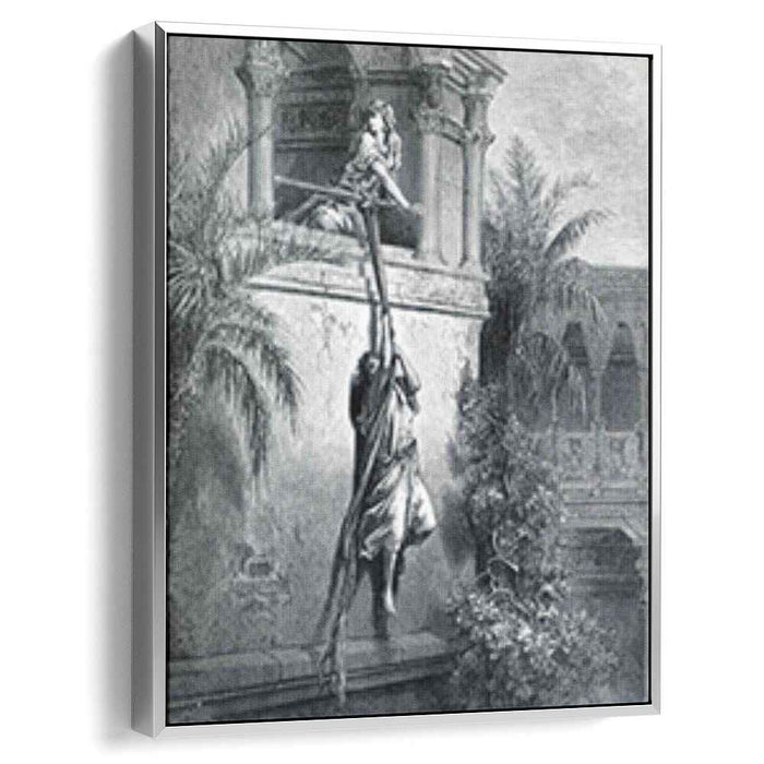 The Escape of David through the Window (1866) by Gustave Dore