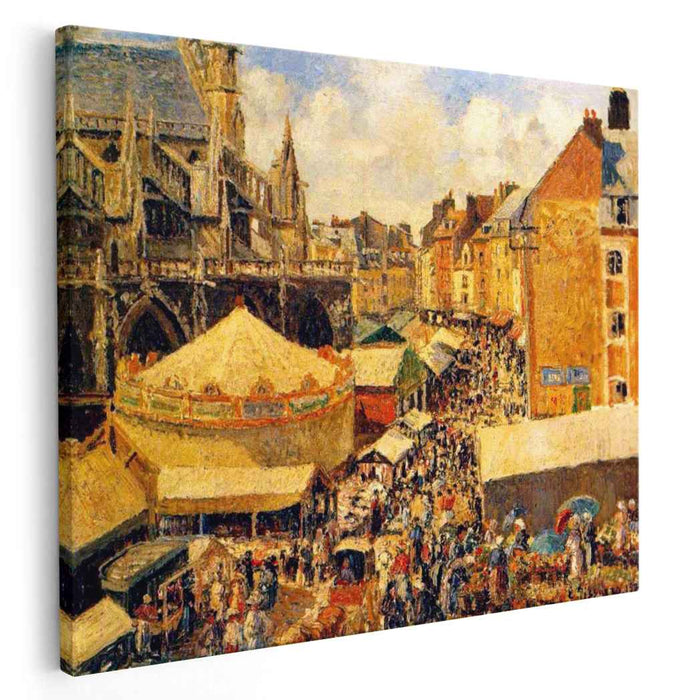 The Fair in Dieppe, Sunny Morning by Camille Pissarro