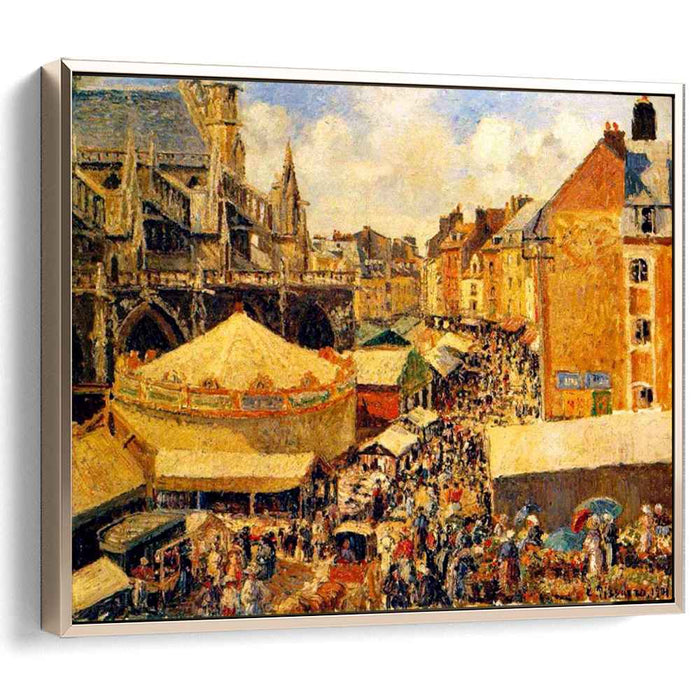 The Fair in Dieppe, Sunny Morning by Camille Pissarro