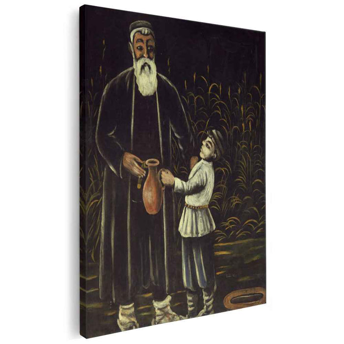 Peasant and his son (1908) by Niko Pirosmani