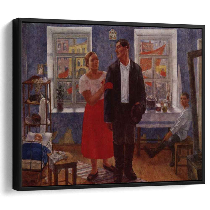 The first demonstration (Family working on the first anniversary of October) (1927) by Kuzma Petrov-Vodkin