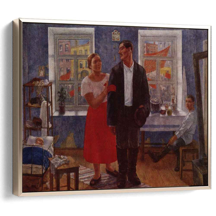 The first demonstration (Family working on the first anniversary of October) (1927) by Kuzma Petrov-Vodkin