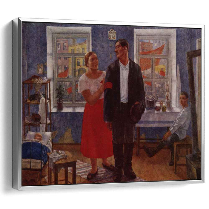 The first demonstration (Family working on the first anniversary of October) (1927) by Kuzma Petrov-Vodkin