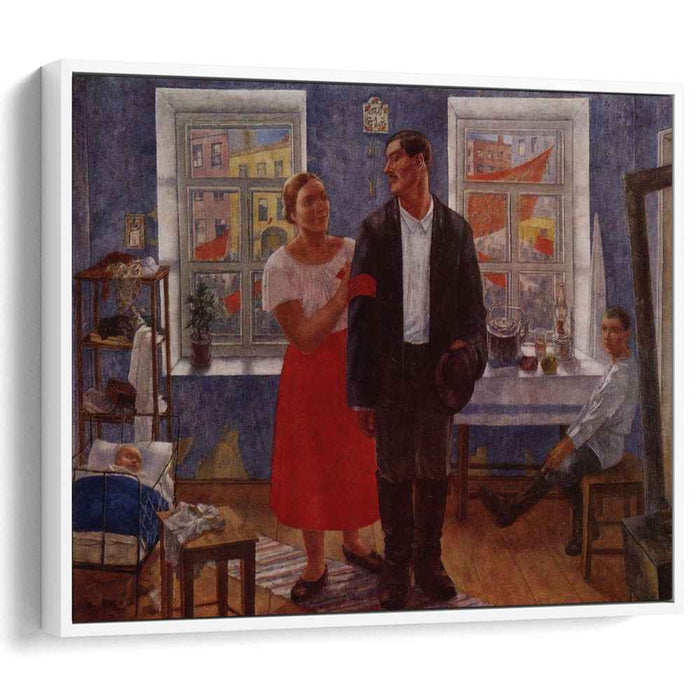 The first demonstration (Family working on the first anniversary of October) (1927) by Kuzma Petrov-Vodkin